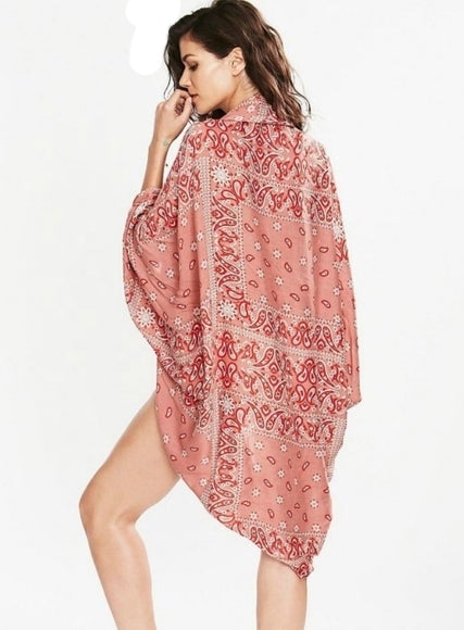Floral Wrap Shawl Swimsuit Cover Up