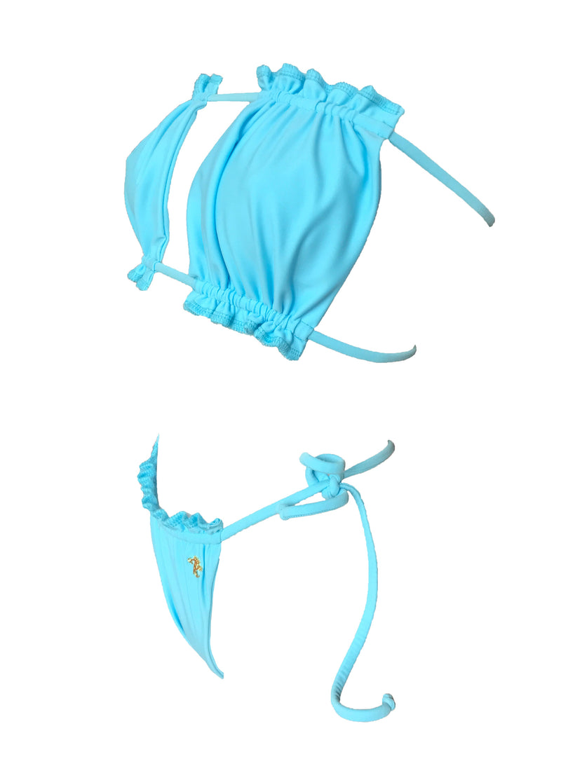 Candy Bandeau Top & Thong Bottom - Baby Blue