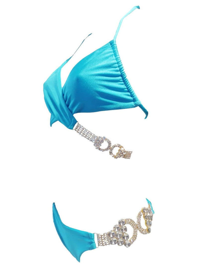 Gina Wrap Top & Skimpy Bottom - Turquoise
