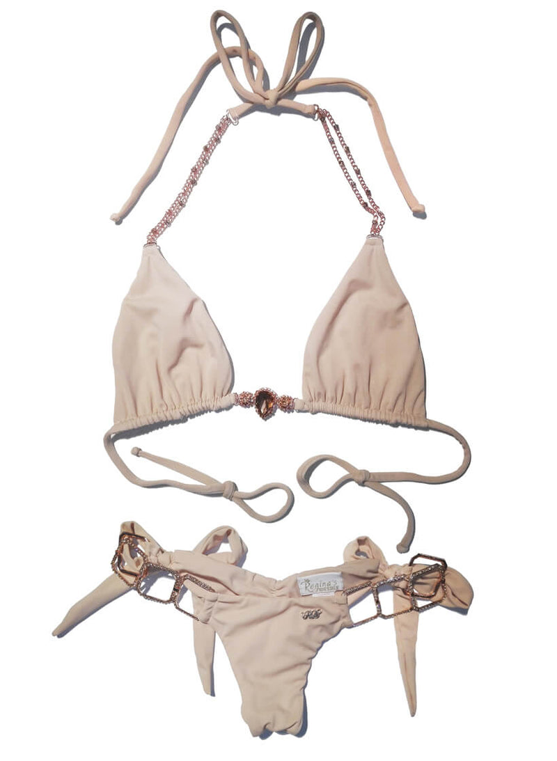 Tessa Triangle Top & Tie Side Bottom - Nude