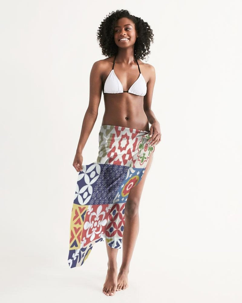 Uniquely You Sheer Swimsuit Cover Up Abstract Print Multicolor