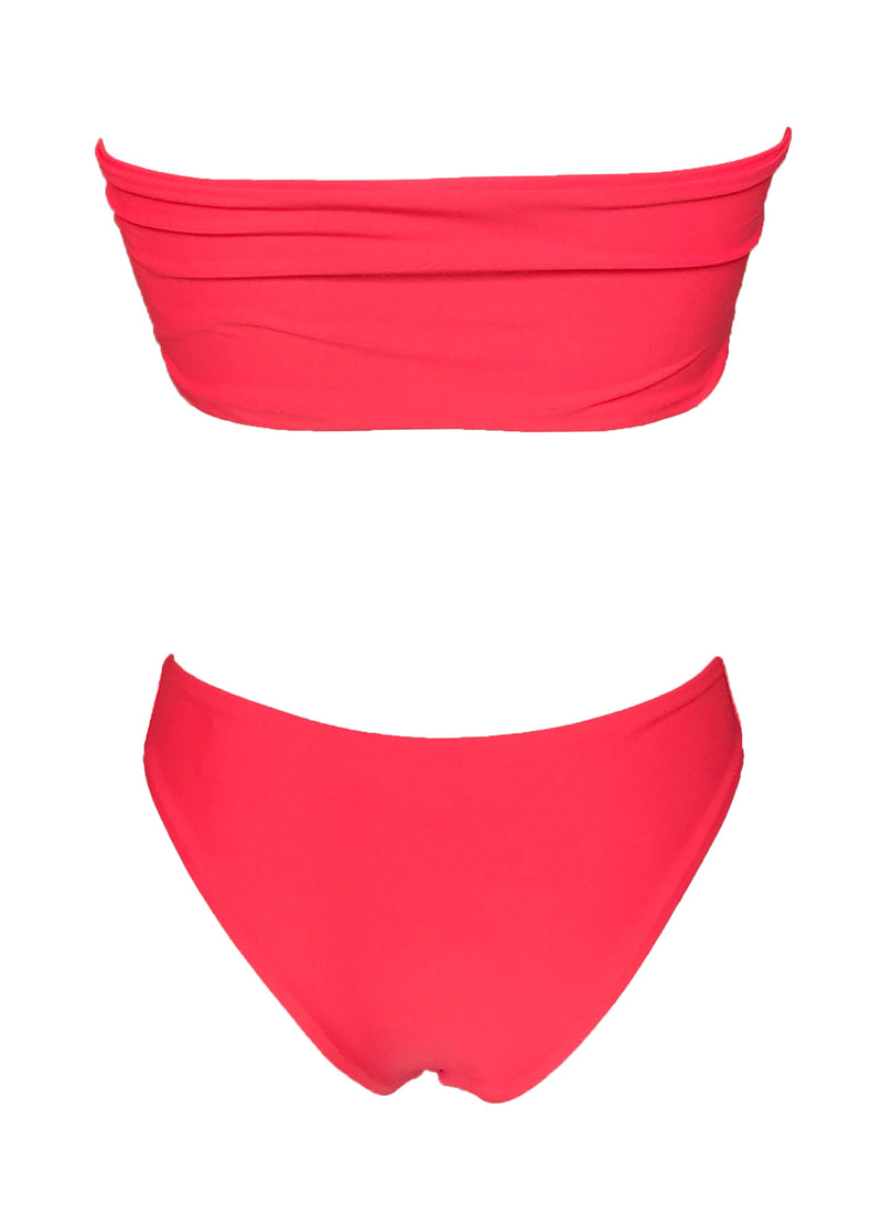 Zoey Bandeau Top & Classic Bottom - Coral-6